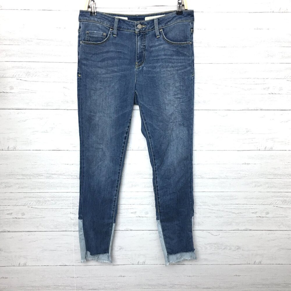 Pilcro & The Letterpress Jeans Women's Script Skinny Two Tone Legs size 30